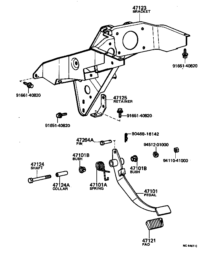  TOWN MASTERACE V WG |  BRAKE PEDAL BRACKET