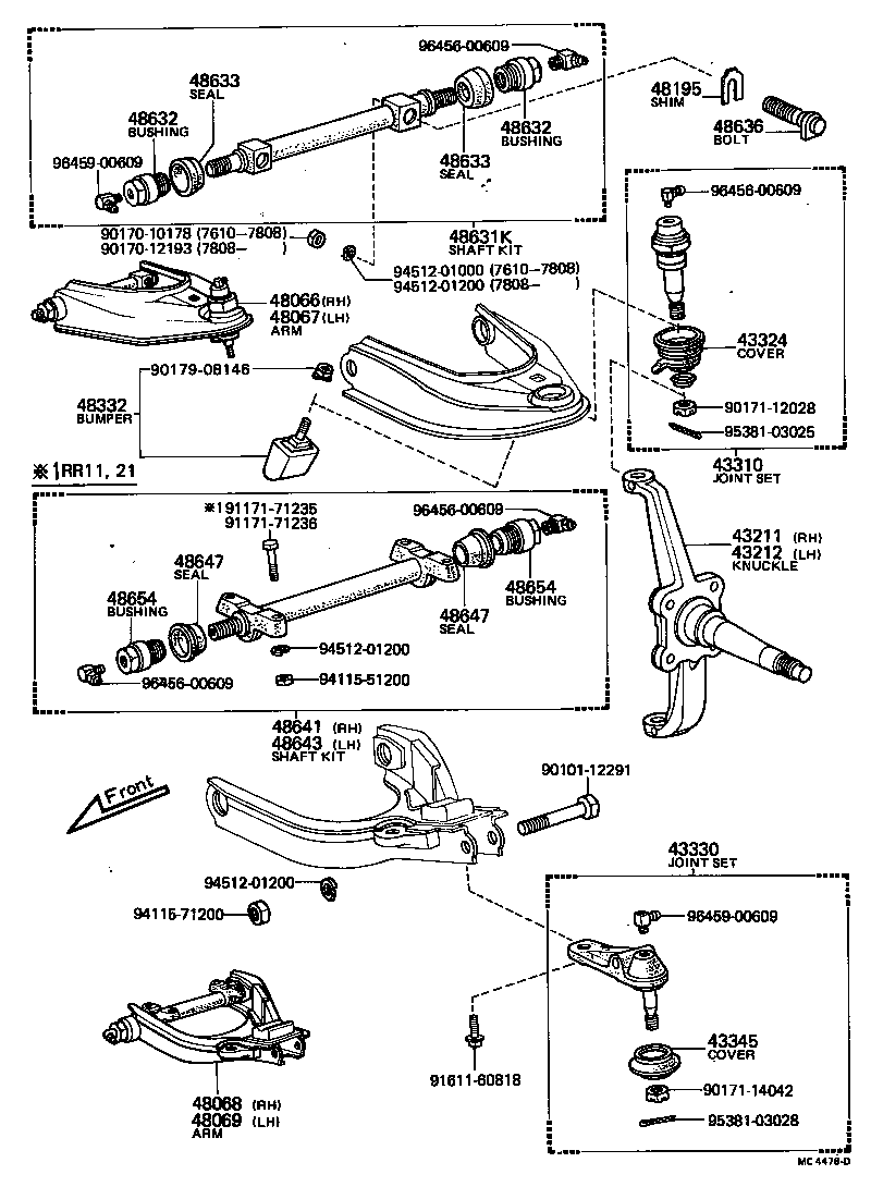  TOWN MASTERACE V WG |  FRONT AXLE ARM STEERING KNUCKLE