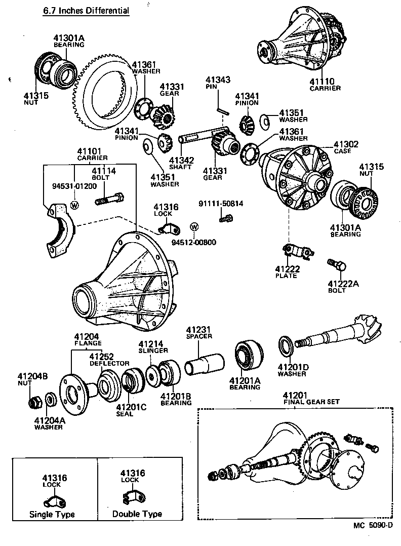  CARINA FR |  REAR AXLE HOUSING DIFFERENTIAL