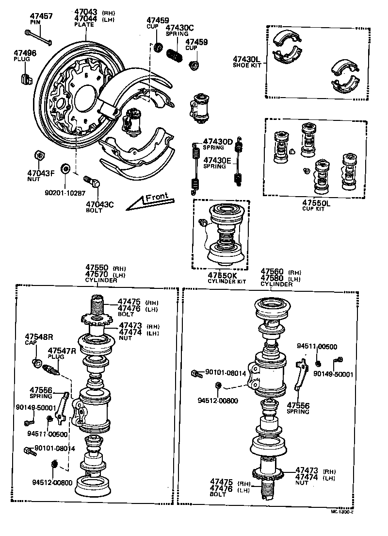 DYNA |  REAR DRUM BRAKE WHEEL CYLINDER BACKING PLATE