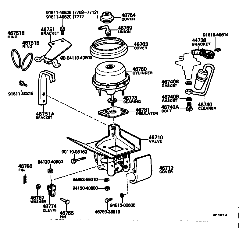  DYNA |  EXHAUST BRAKE ASSEMBLY VACUUM CYLINDER