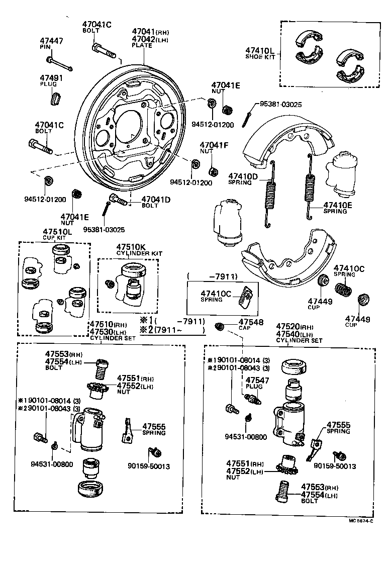  TOWN MASTERACE V WG |  FRONT DRUM BRAKE WHEEL CYLINDER BACKING PLATE
