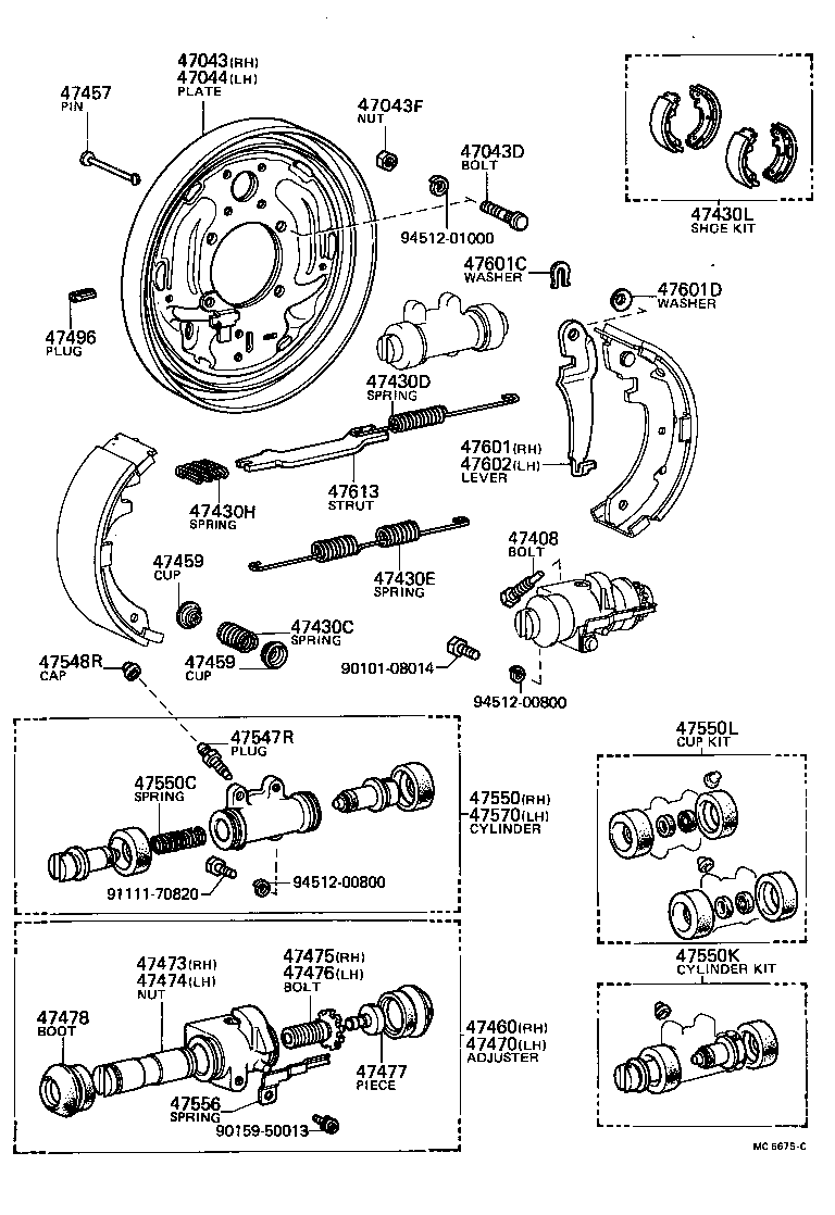  TOWN MASTERACE V WG |  REAR DRUM BRAKE WHEEL CYLINDER BACKING PLATE