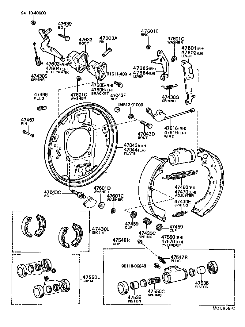  CENTURY |  REAR DRUM BRAKE WHEEL CYLINDER BACKING PLATE