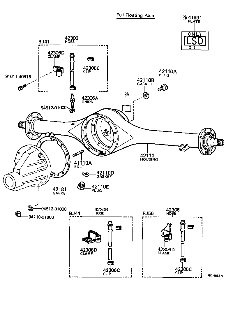  LAND CRUISER VAN |  REAR AXLE HOUSING DIFFERENTIAL