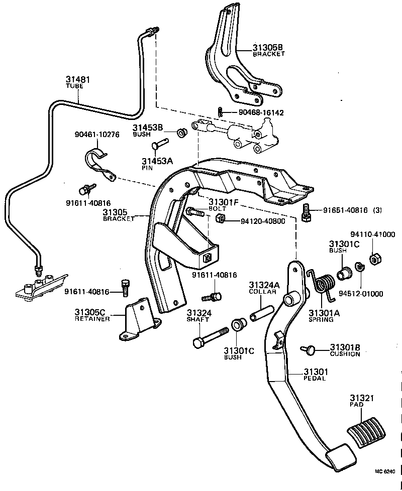  DYNA TOYOACE |  CLUTCH PEDAL FLEXIBLE HOSE