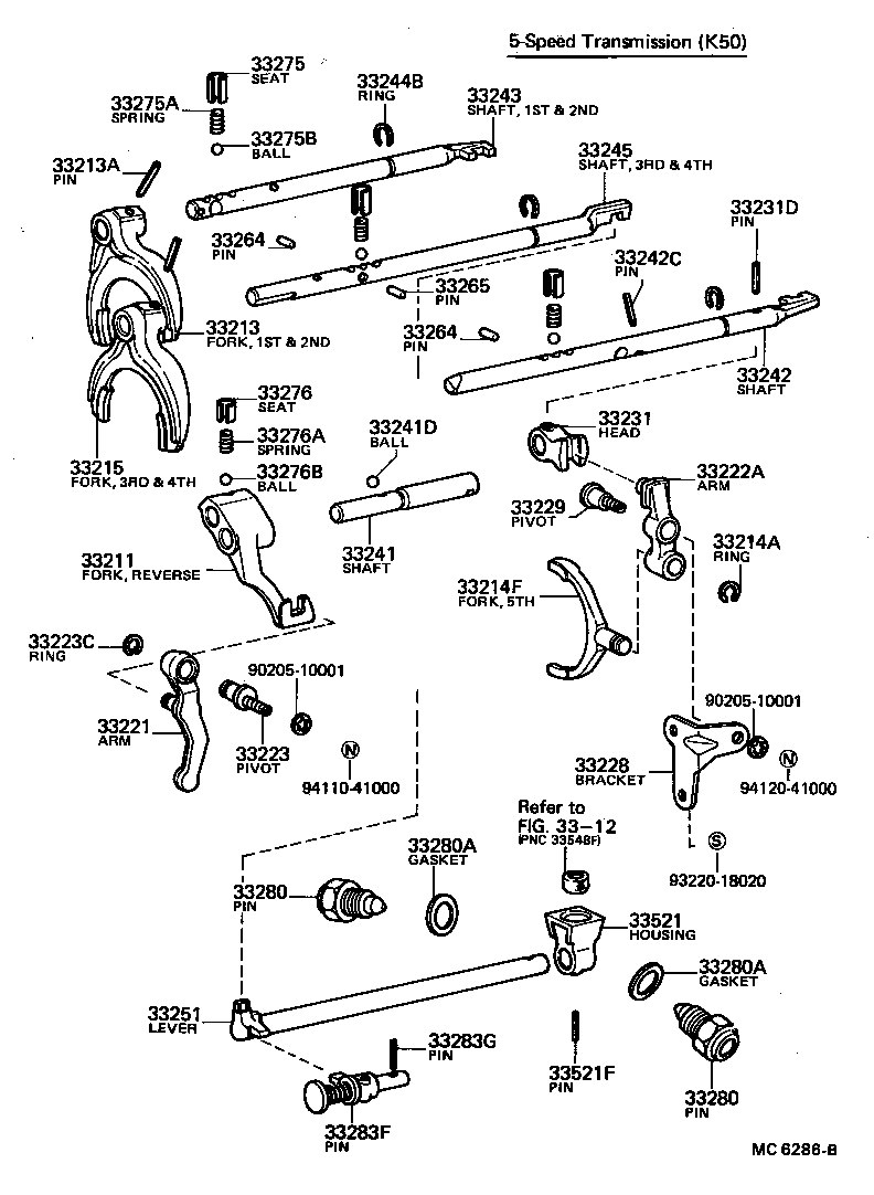  SPRINTER TRUENO |  GEAR SHIFT FORK LEVER SHAFT MTM