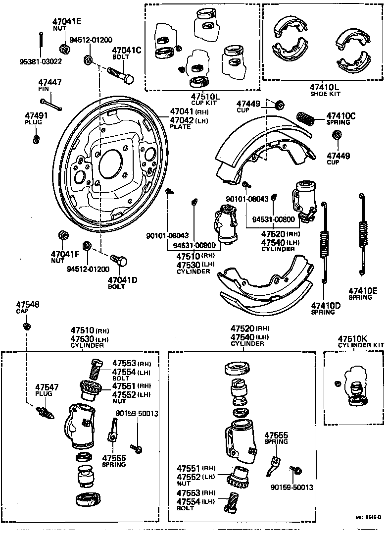 CROWN | FRONT DRUM BRAKE WHEEL CYLINDER BACKING PLATE