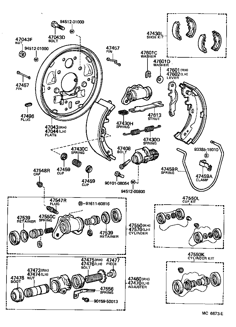  TOWN MASTERACE V WG |  REAR DRUM BRAKE WHEEL CYLINDER BACKING PLATE