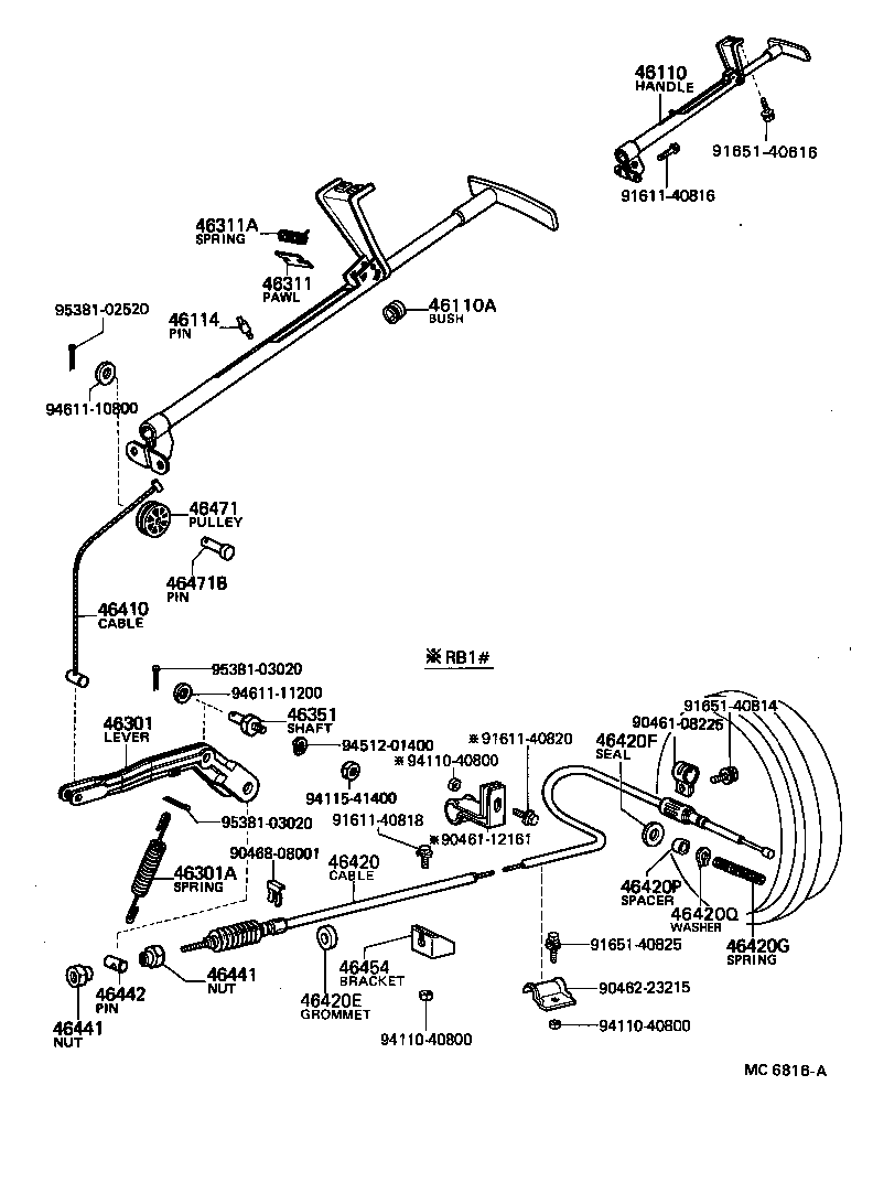  COASTER |  PARKING BRAKE CABLE