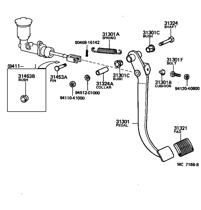  LAND CRUISER VAN |  CLUTCH PEDAL FLEXIBLE HOSE