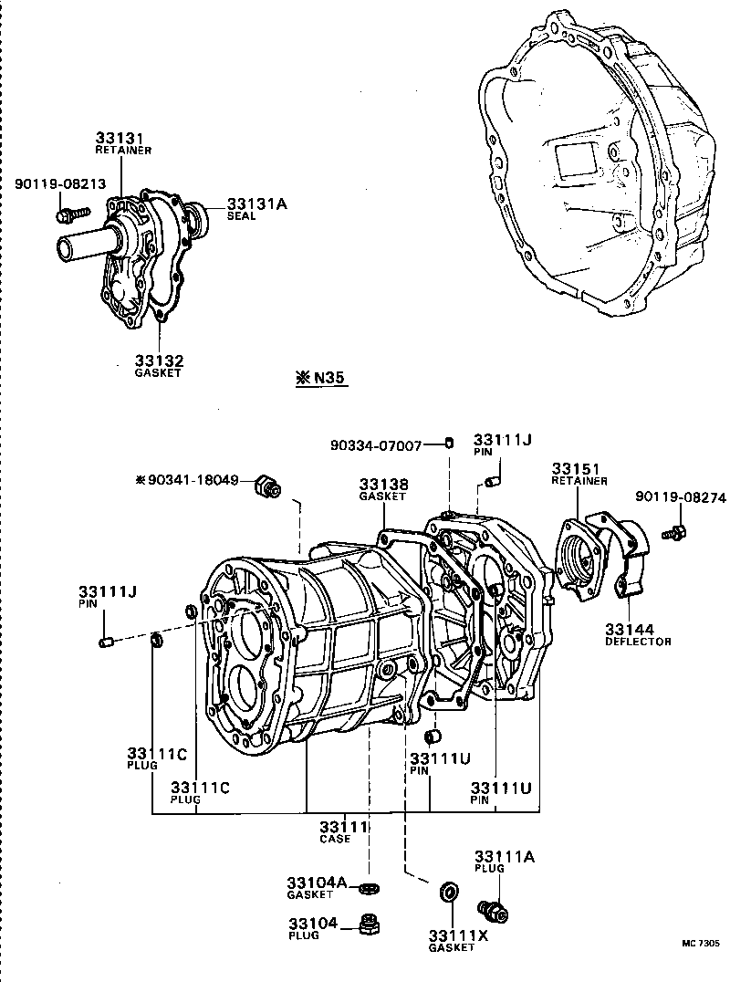  CROWN |  CLUTCH HOUSING TRANSMISSION CASE MTM