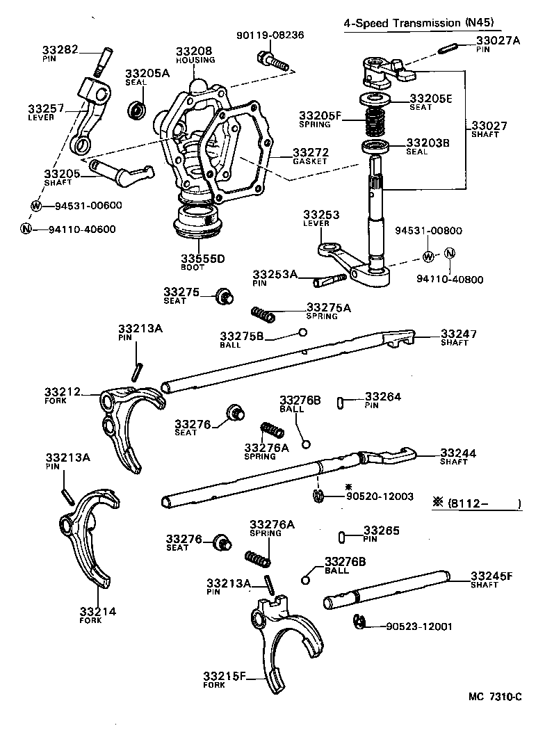  CROWN |  GEAR SHIFT FORK LEVER SHAFT MTM