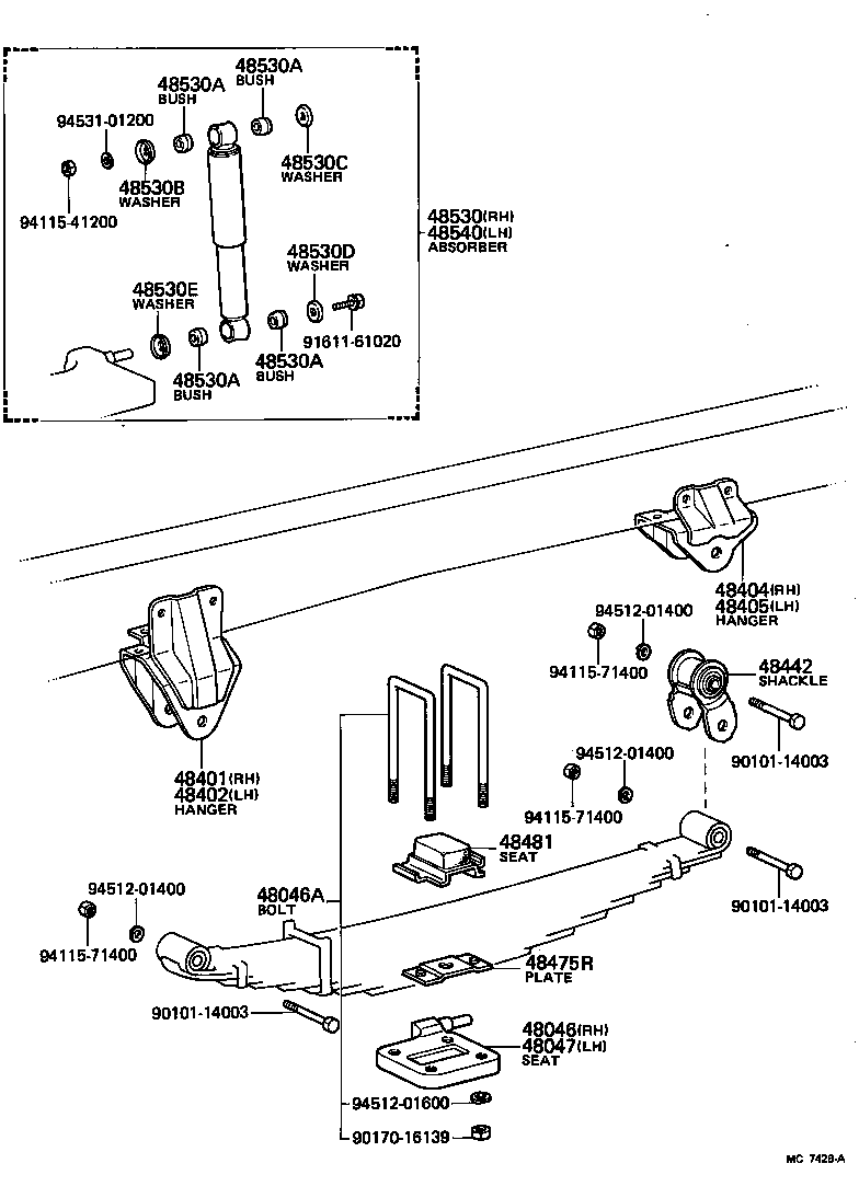  TOYOACE |  REAR SPRING SHOCK ABSORBER