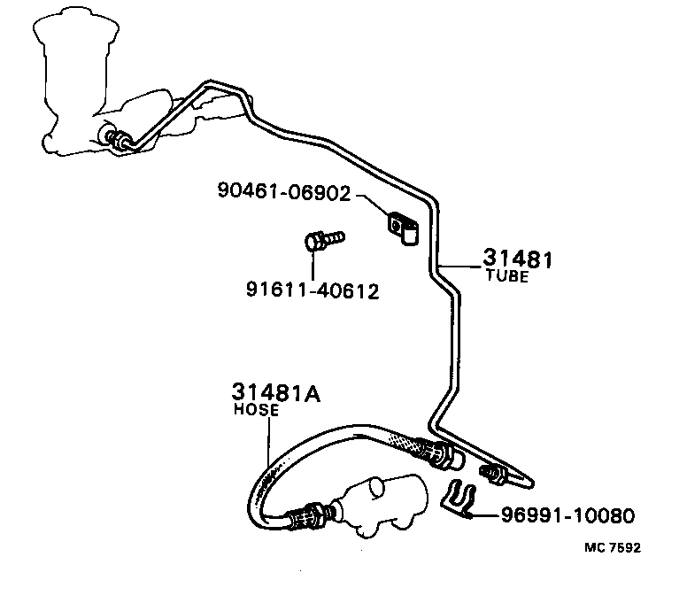  SOARER |  CLUTCH PEDAL FLEXIBLE HOSE