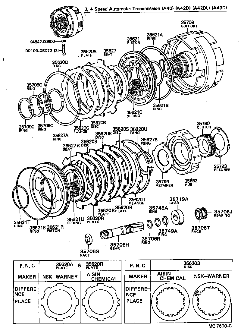  CELICA |  CENTER SUPPORT PLANETARY SUN GEAR ATM