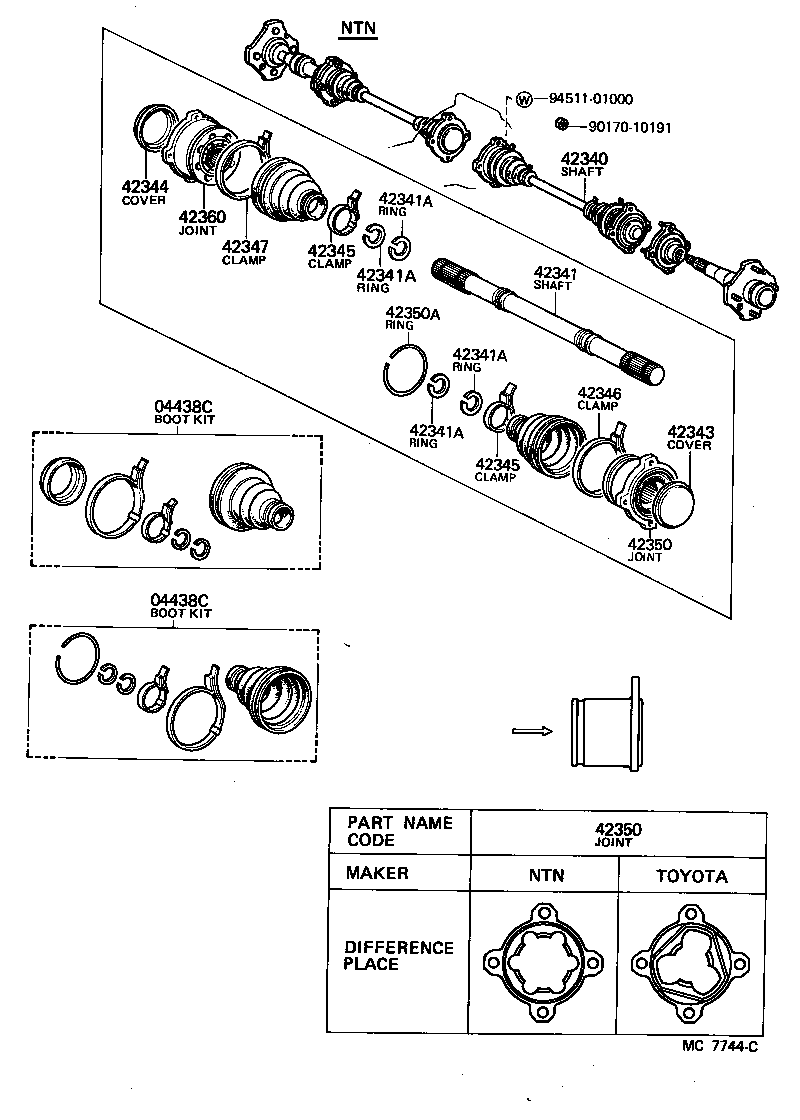  CARINA FR |  REAR AXLE SHAFT HUB
