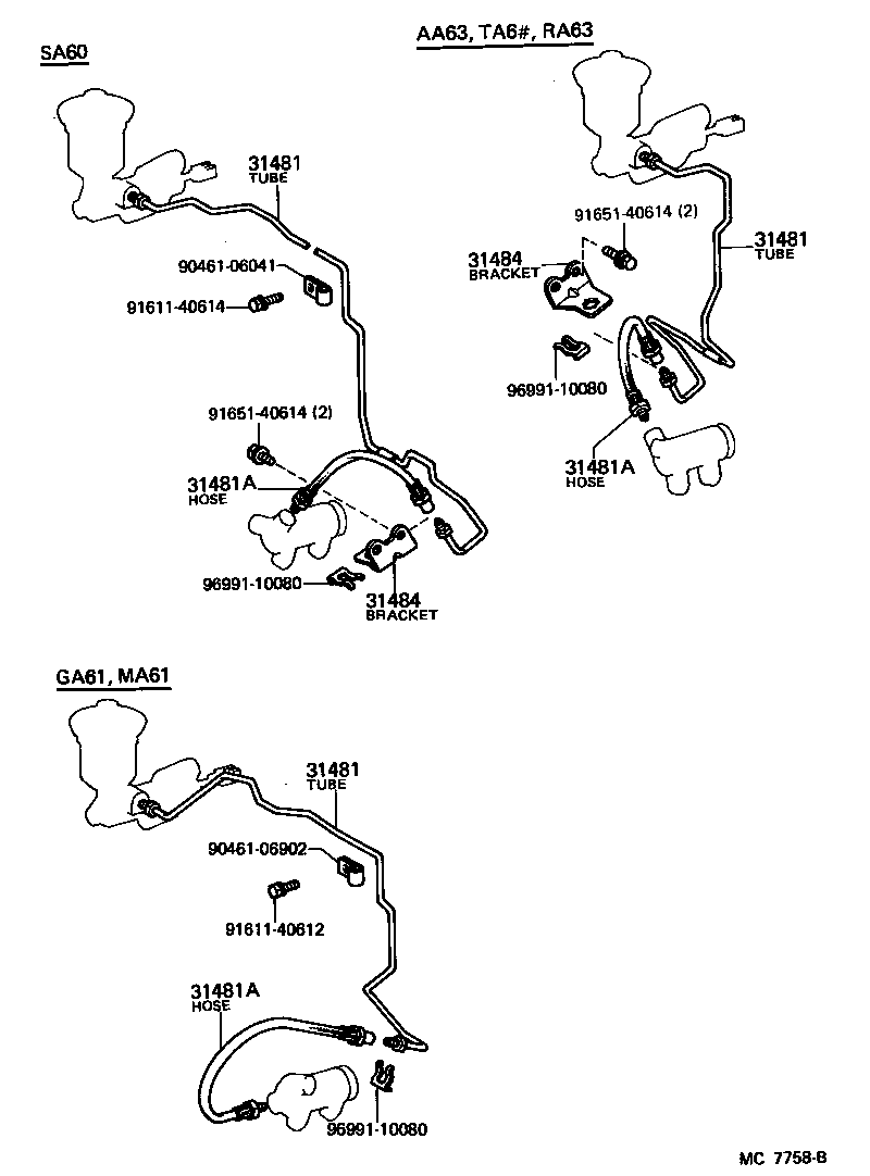  CELICA |  CLUTCH PEDAL FLEXIBLE HOSE