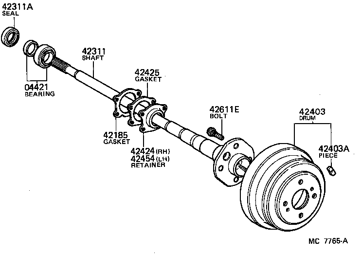  CARINA FR |  REAR AXLE SHAFT HUB