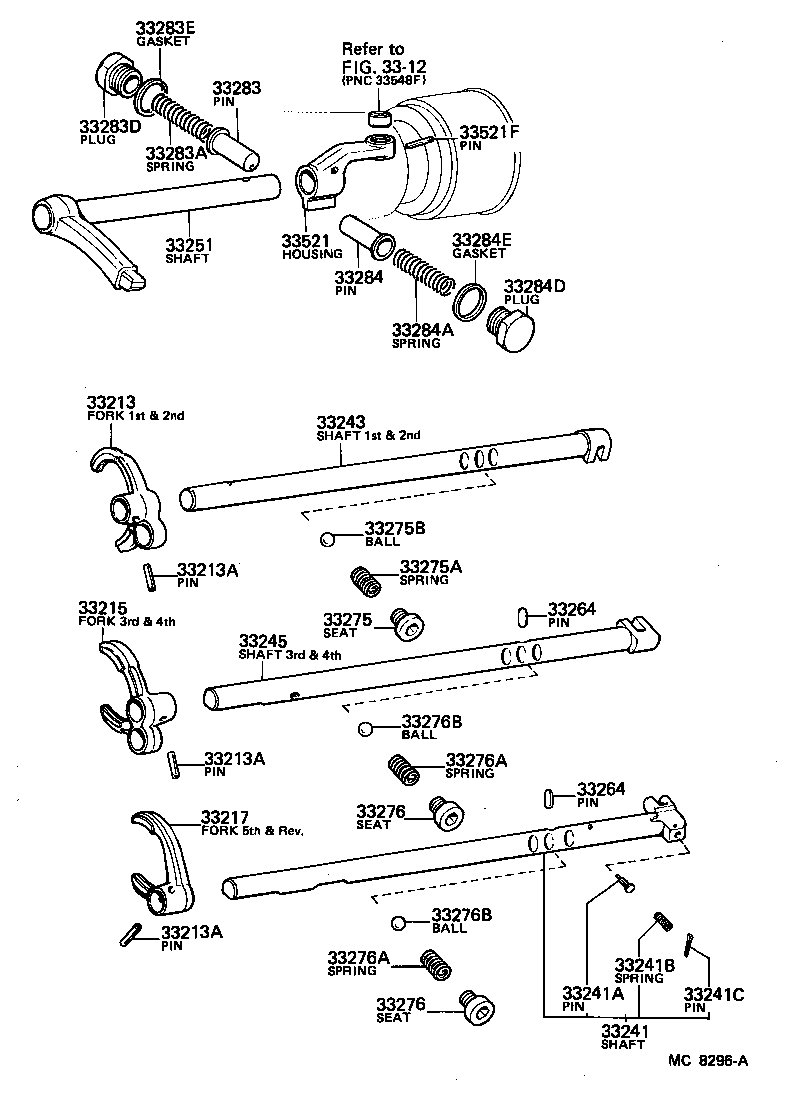  CARINA FR |  GEAR SHIFT FORK LEVER SHAFT MTM