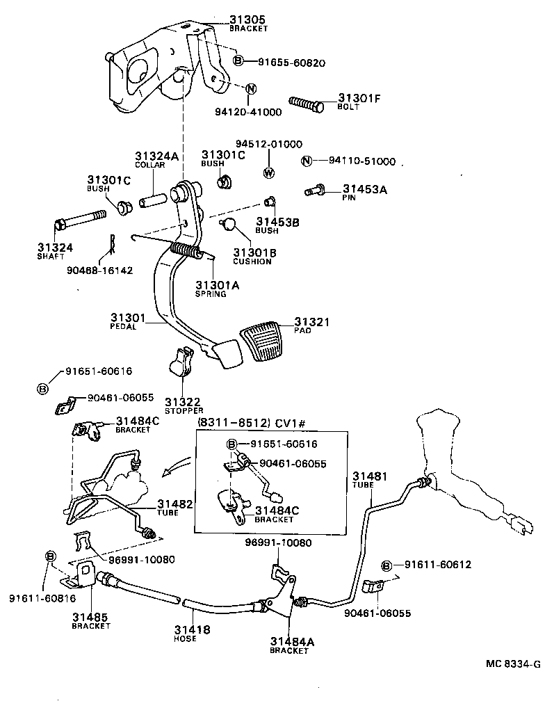  CAMRY VISTA |  CLUTCH PEDAL FLEXIBLE HOSE