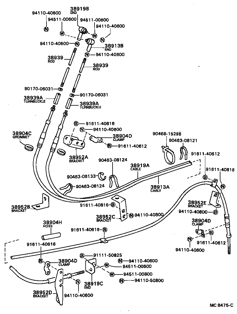  DYNA TOYOACE |  POWER TAKE OFF LEVER LINK