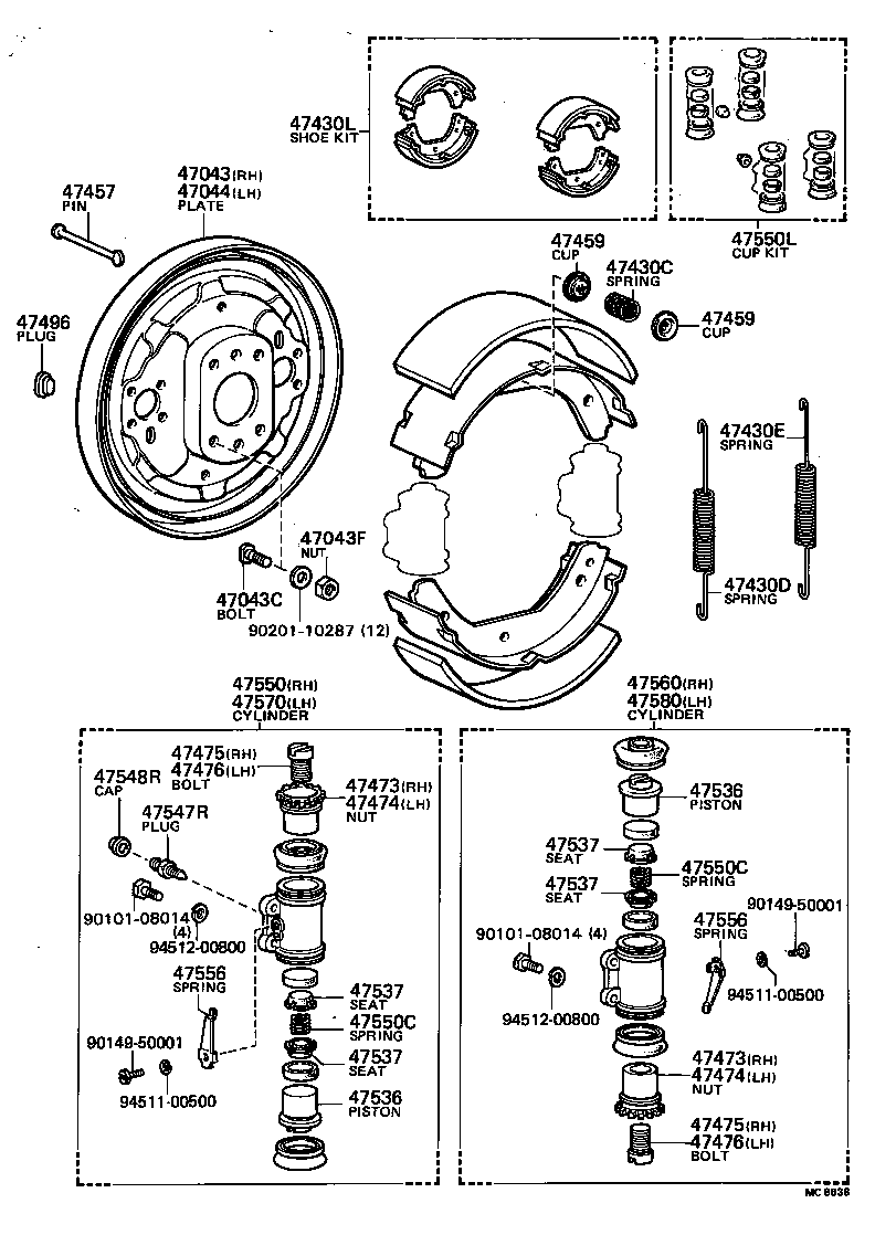  STOUT |  REAR DRUM BRAKE WHEEL CYLINDER BACKING PLATE