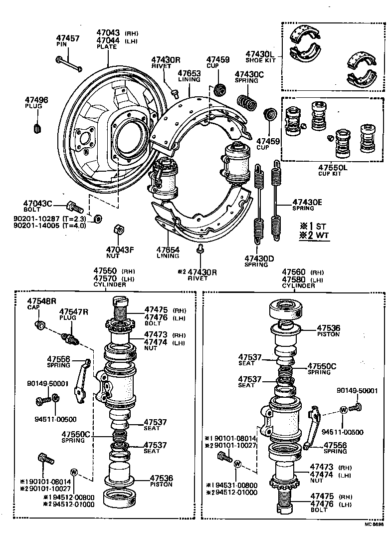  DYNA TOYOACE |  REAR DRUM BRAKE WHEEL CYLINDER BACKING PLATE