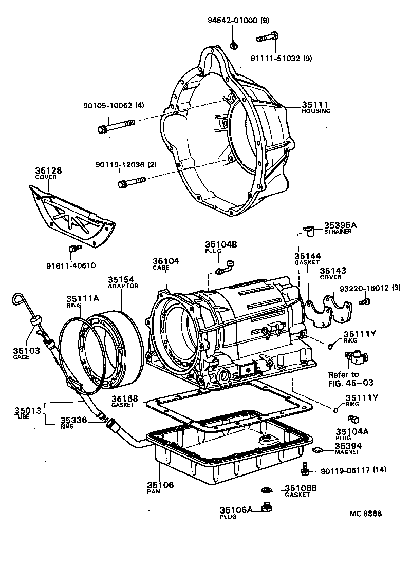  CENTURY |  TRANSMISSION CASE OIL PAN ATM