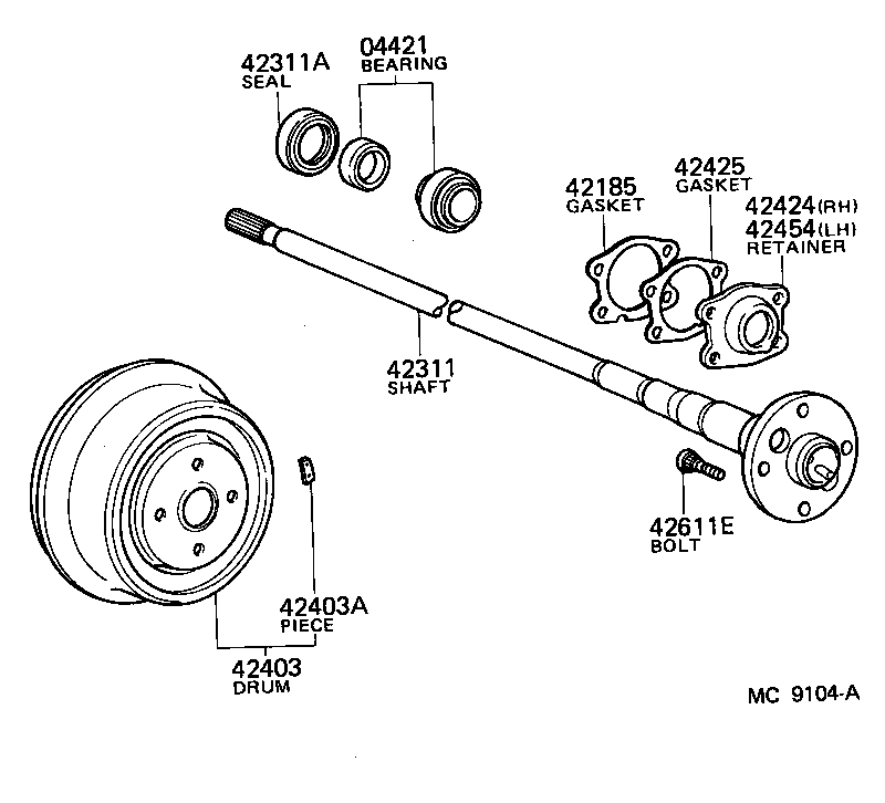  TOWN MASTERACE V WG |  REAR AXLE SHAFT HUB