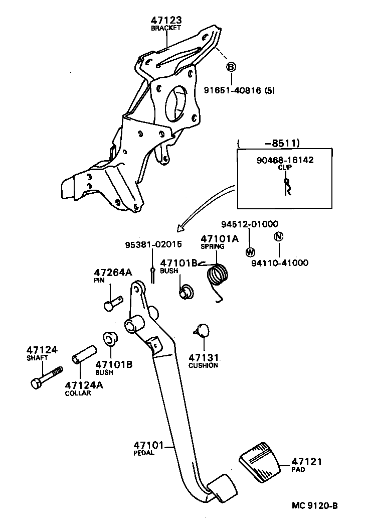  TOWN MASTERACE V WG |  BRAKE PEDAL BRACKET