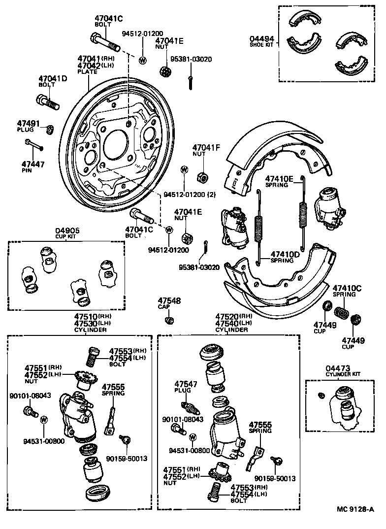 TOWN MASTERACE V WG | FRONT DRUM BRAKE WHEEL CYLINDER BACKING PLATE