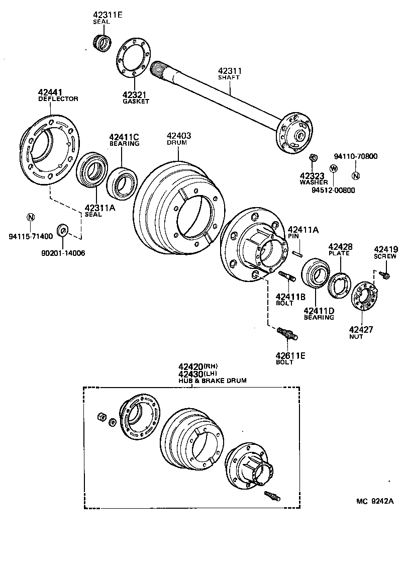  HIACE TRUCK |  REAR AXLE SHAFT HUB