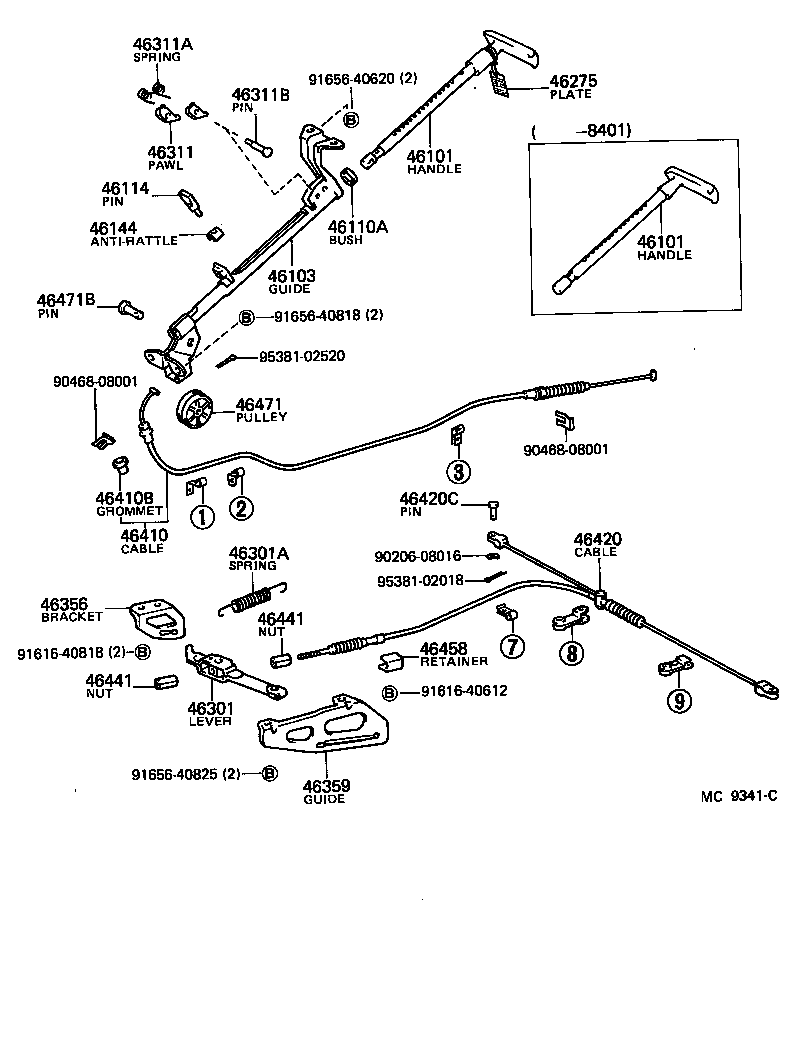  HIACE VAN WAGON |  PARKING BRAKE CABLE