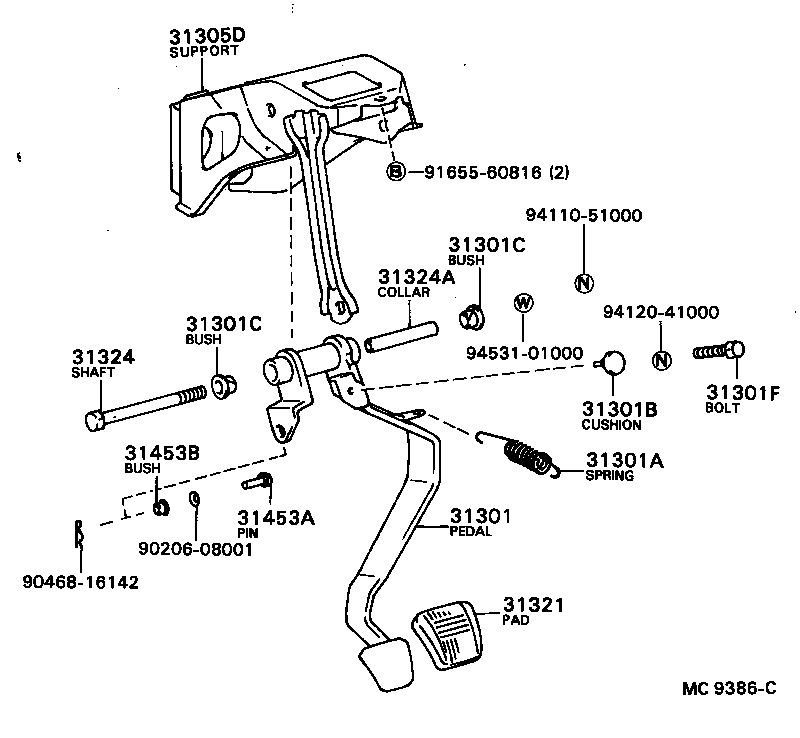  CARINA FF |  CLUTCH PEDAL FLEXIBLE HOSE