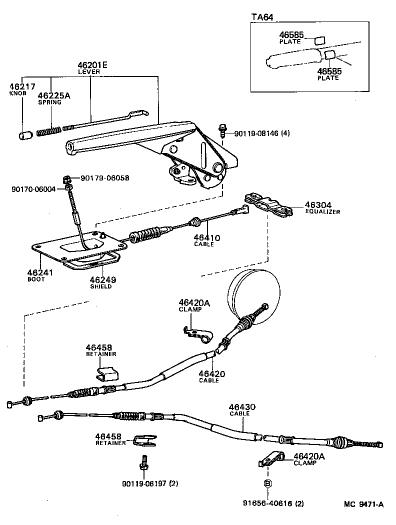  CELICA |  PARKING BRAKE CABLE