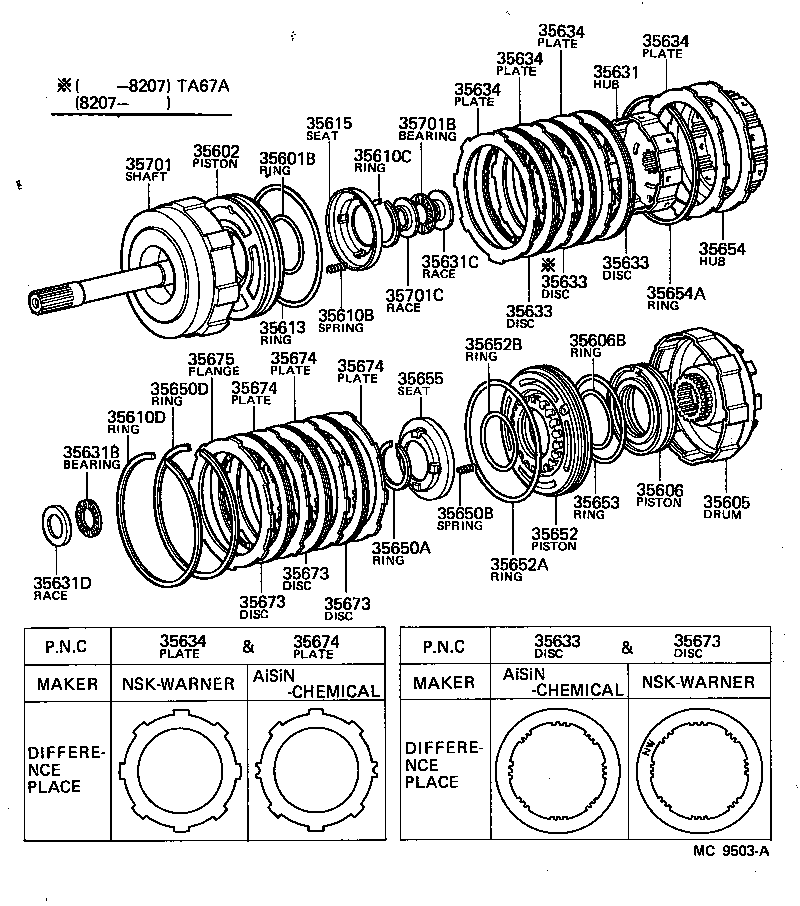  CARINA FR |  BRAKE BAND MULTIPLE DISC CLUTCH ATM