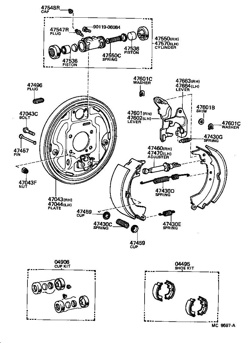  SPRINTER TRUENO |  REAR DRUM BRAKE WHEEL CYLINDER BACKING PLATE