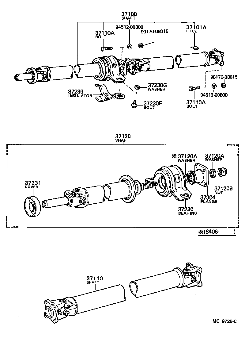  SPRINTER TRUENO |  PROPELLER SHAFT UNIVERSAL JOINT