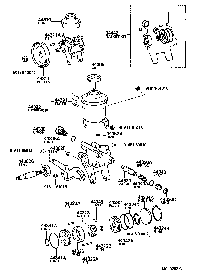  SPRINTER TRUENO |  VANE PUMP RESERVOIR POWER STEERING