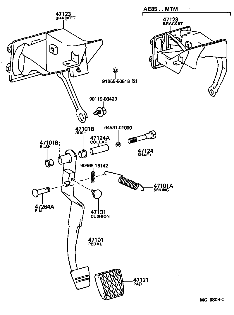  SPRINTER TRUENO |  BRAKE PEDAL BRACKET