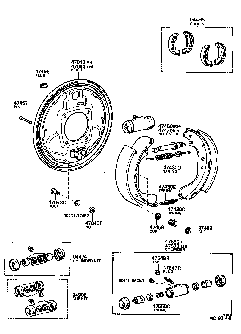  LAND CRUISER VAN |  REAR DRUM BRAKE WHEEL CYLINDER BACKING PLATE