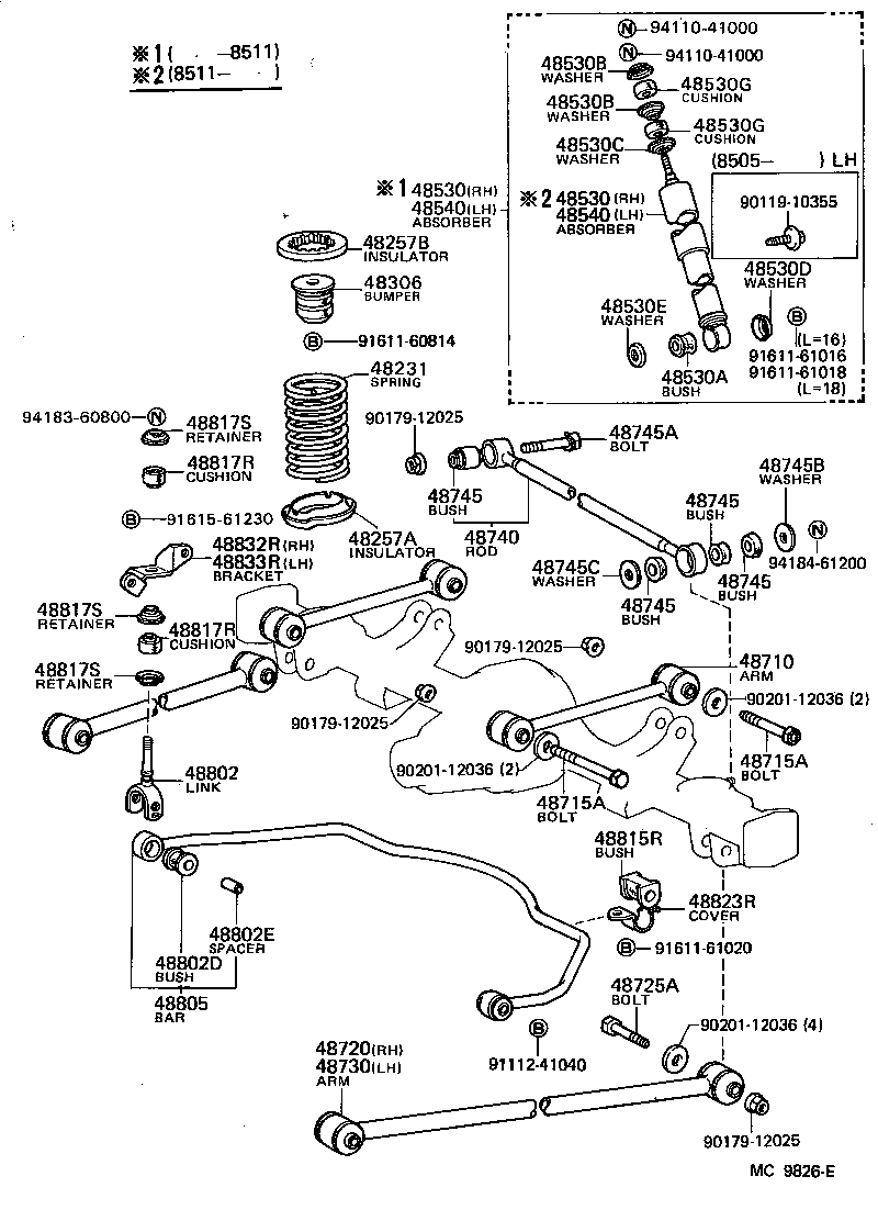  SPRINTER TRUENO |  REAR SPRING SHOCK ABSORBER