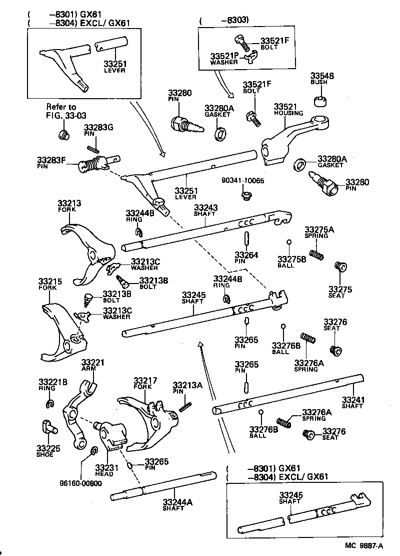  CHASER |  GEAR SHIFT FORK LEVER SHAFT MTM