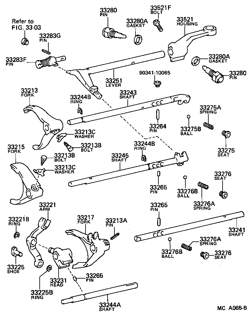  CROWN |  GEAR SHIFT FORK LEVER SHAFT MTM