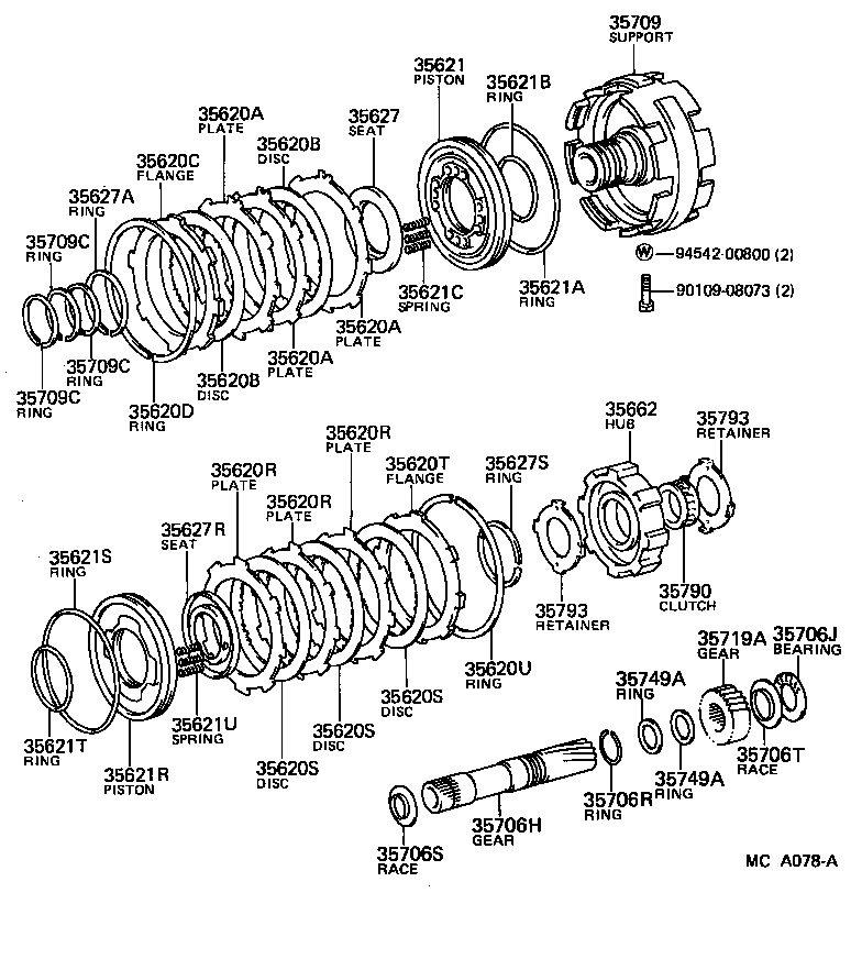  CROWN |  CENTER SUPPORT PLANETARY SUN GEAR ATM