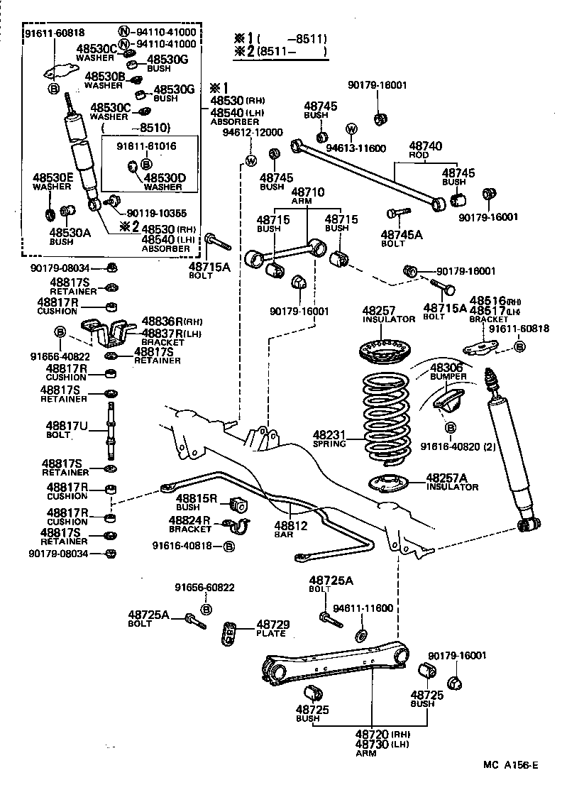 CROWN | REAR SPRING SHOCK ABSORBER