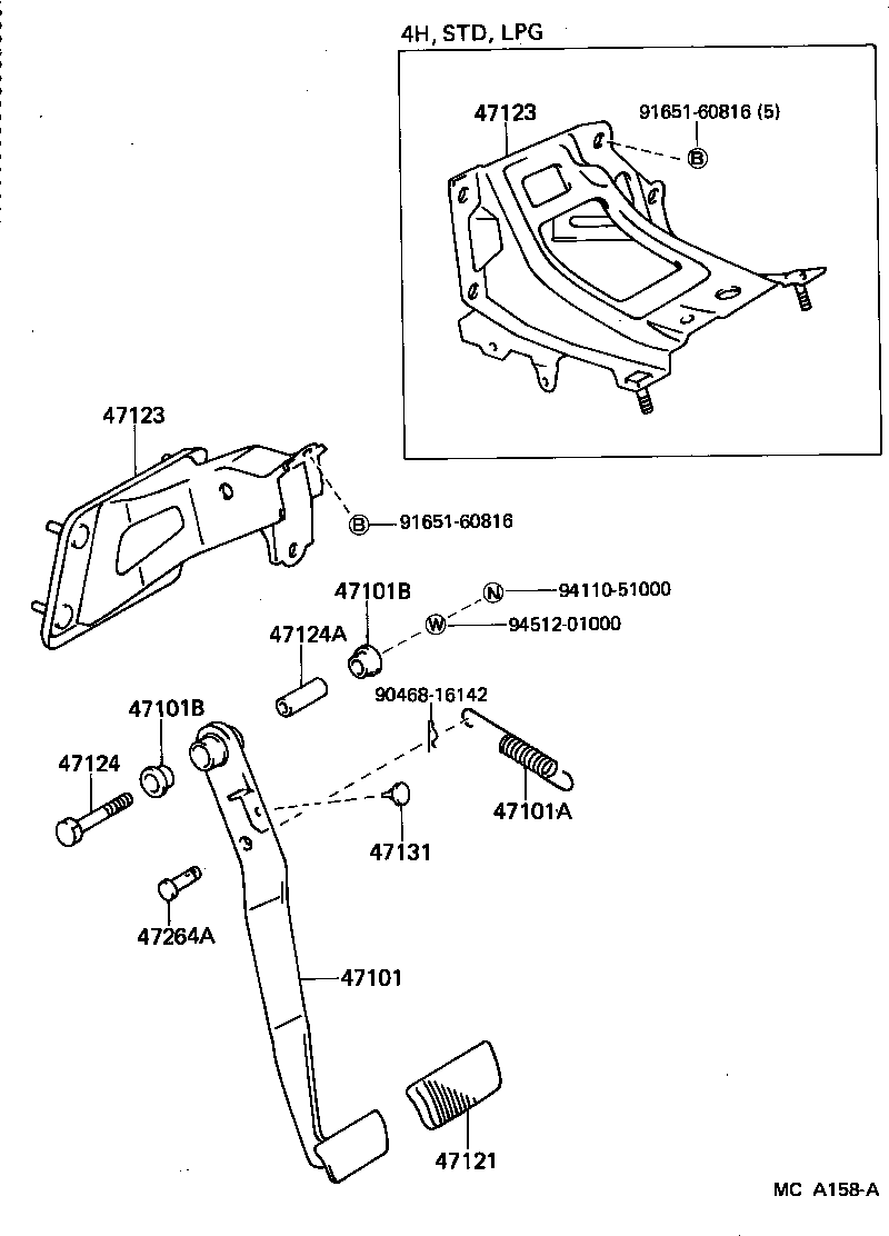  CROWN |  BRAKE PEDAL BRACKET