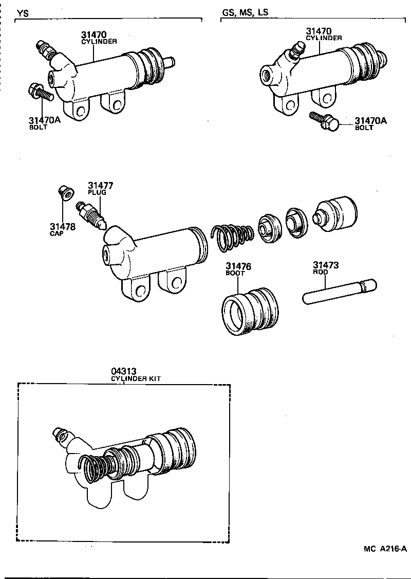  CROWN |  CLUTCH RELEASE CYLINDER