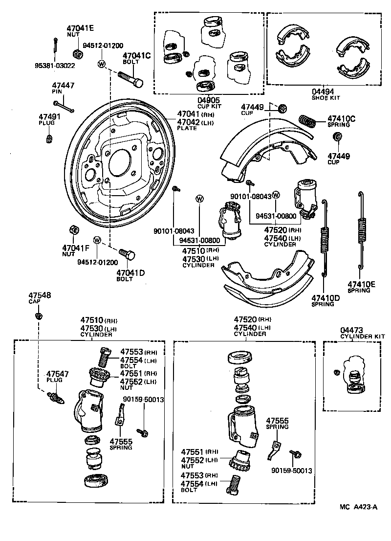 CROWN | FRONT DRUM BRAKE WHEEL CYLINDER BACKING PLATE
